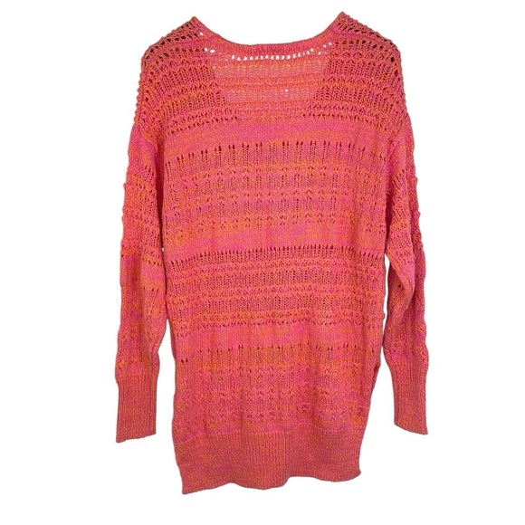 Free people hot tropics pullover sweater open knit oversized spring orange XS - Picture 4 of 8